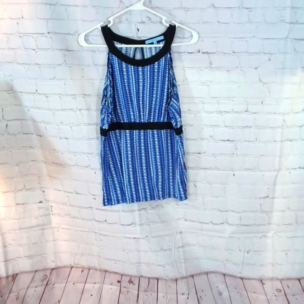 Womans Antoni Melani   100 % Silk Sleeveless Blue Top L